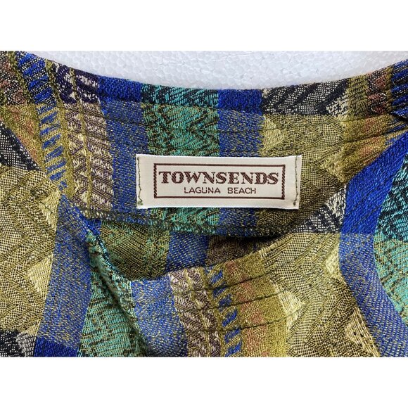 Townsends‎ Laguna Beach Plaid Poncho Top One Size Boho Hippie Western Dress Luxe - Picture 2 of 3